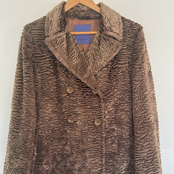 Les Copains Brown Faux Fur Jacket, Sz IT44/US8 - Picture 3 of 12